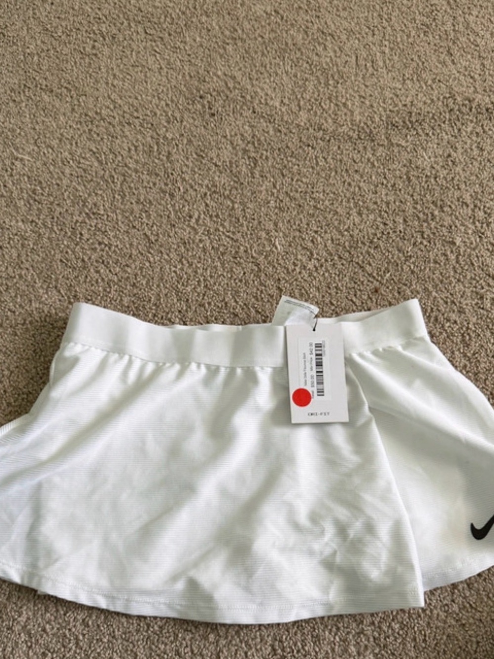 Nike White Girls Athletic Tennis Skort with Black Swoosh